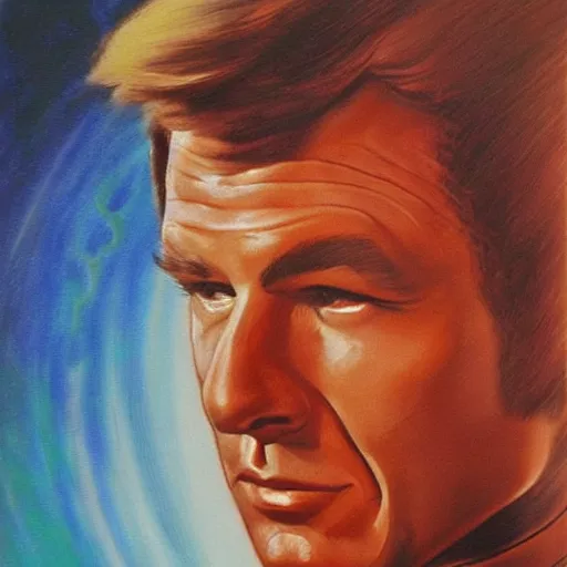 Prompt: captain kirk from star trek the original series. realistic concept art painting,