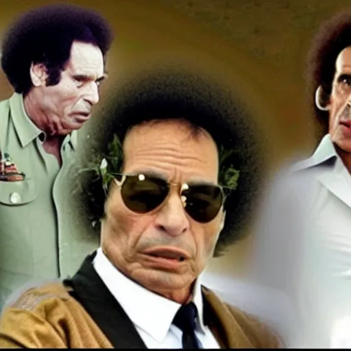 Image similar to A still of Muammar Gaddafi in the sitcom Seinfield