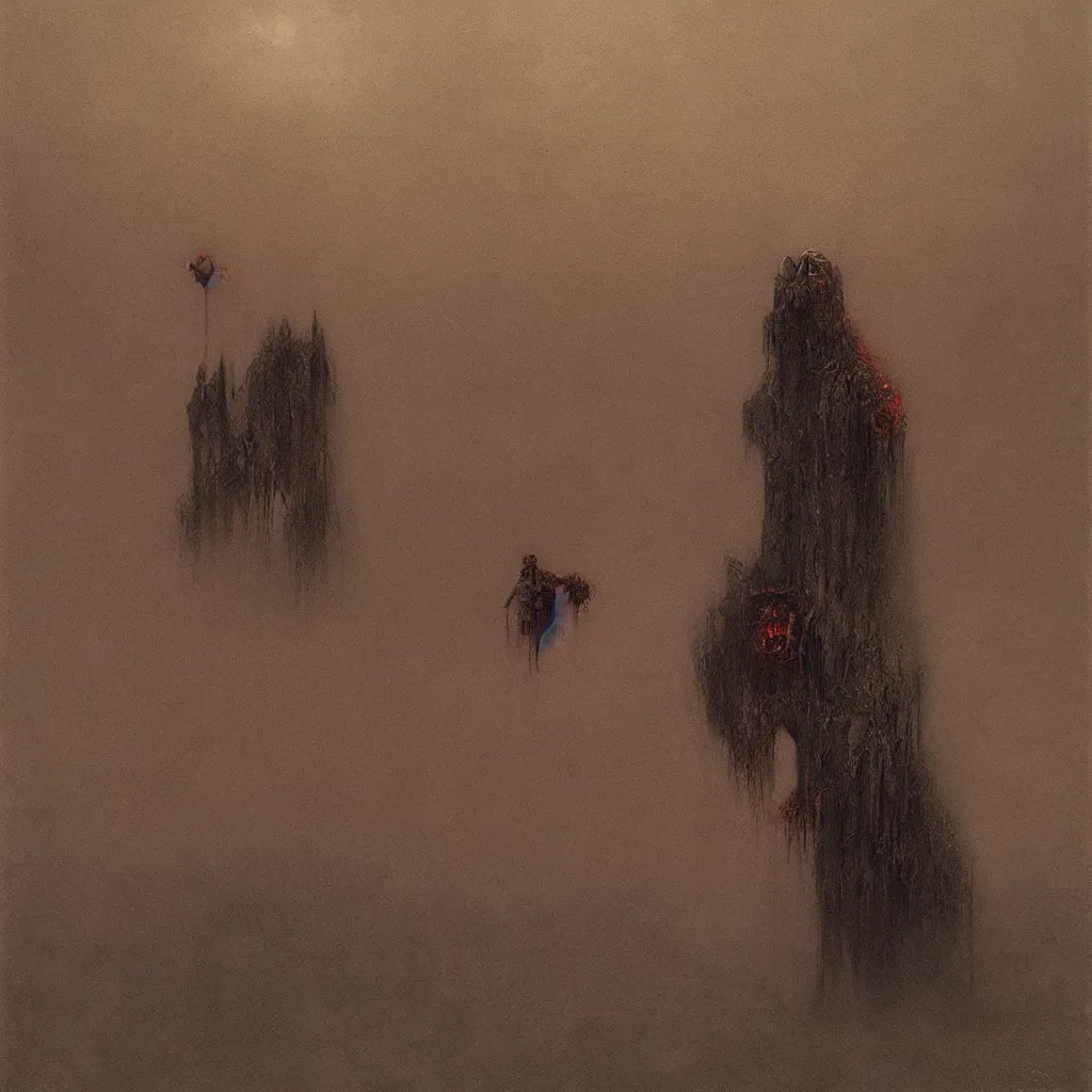Prompt: absolute hatred, in the style of zdislaw beksinski