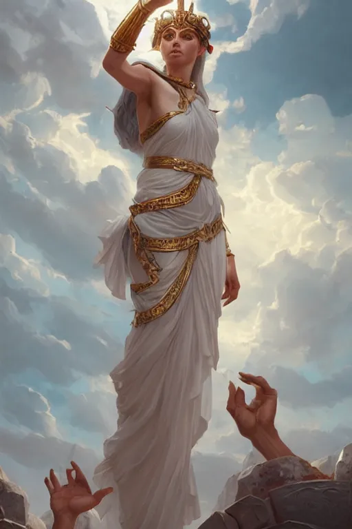 Image similar to goddess of the greece, highly detailed, digital painting, artstation, concept art, smooth, sharp focus, illustration, unreal engine 5, 8 k, art by artgerm and greg rutkowski and edgar maxence