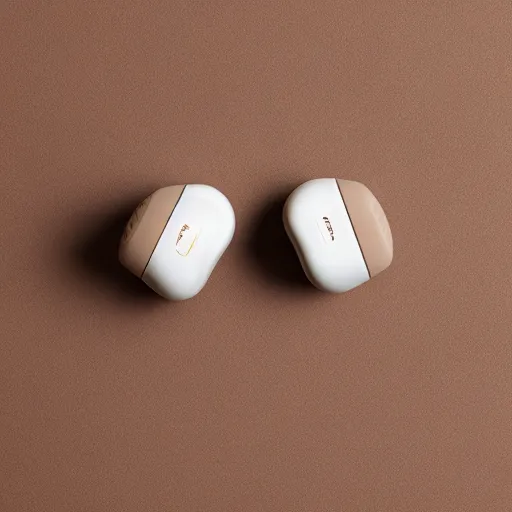 Prompt: beige truly wireless earbuds, studio, product photo