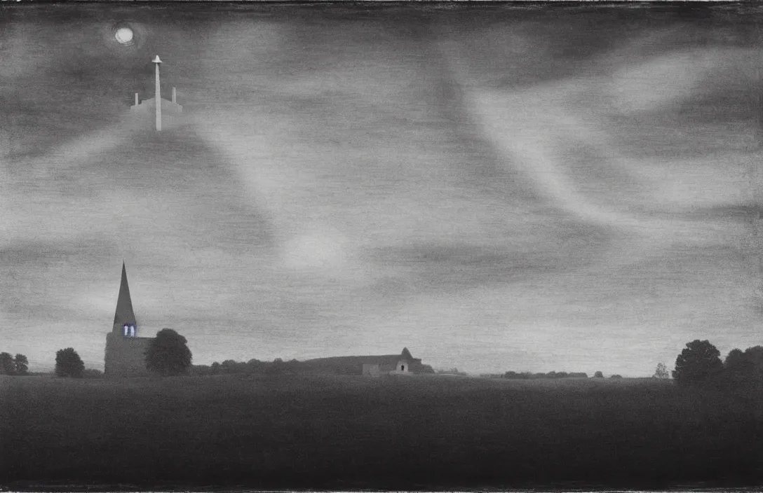 Prompt: suffolk landscape reflection of the hills actually impossible helicopter spotlight in this church interior, vertical lines suggest spirituality, rising beyond human reach toward the heavens. by katushiro otomo intact flawless ambrotype from 4 k criterion collection remastered cinematography gory horror film, ominous lighting, evil theme wow photo realistic postprocessing flicker of flame painting by claude gellee