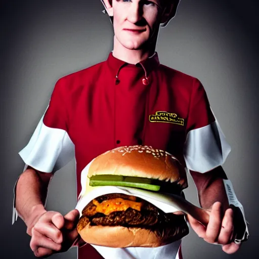 Image similar to matt smith as a burger man