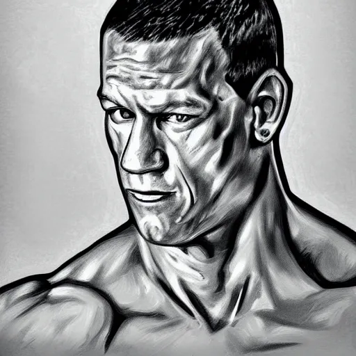 Image similar to john cena, portrait, by mir sayyid ali