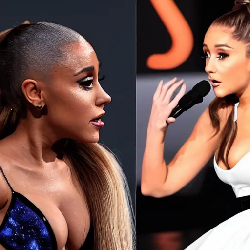 Prompt: ariana grande arguing with kanye west