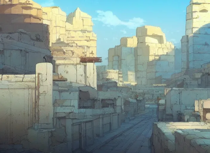 Image similar to An old egyptian city in the desert, peaceful and serene, incredible perspective, soft lighting, anime scenery by Makoto Shinkai and studio ghibli, very detailed