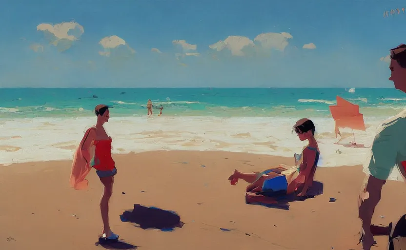 Image similar to a day at the beach by Atey Ghailan and Garmash, Michael