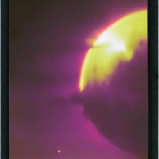 Prompt: solar storm, Polaroid photo