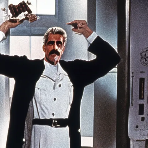 Prompt: a still from the movie candyman ( 1 9 9 2 ) with sam elliot as the candyman