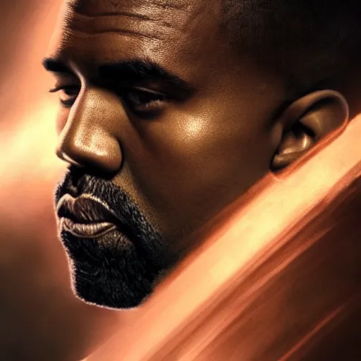 Prompt: Portrait of Kanye West as superman, heroic, amazing splashscreen artwork, splash art, head slightly tilted, natural light, elegant, intricate, fantasy, atmospheric lighting, cinematic, matte painting, detailed face, by Greg rutkowski