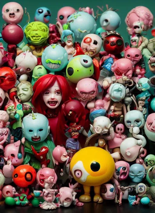 Prompt: a dramatic emotional hyperrealistic pop surrealist oil panting of a sad sobbing grotesque kawaii vocaloid figurine caricature sobbing red in the face ugly crying with tears and snot featured on warhammer fantasy battle by sony pictures animation made of madballs