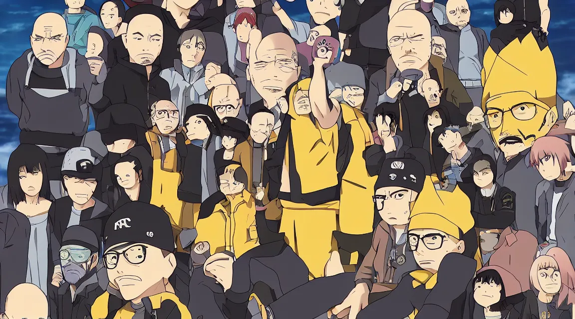 Image similar to Breaking Bad anime in the style of Naruto