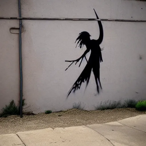 Image similar to Phoenix, street art by bansky