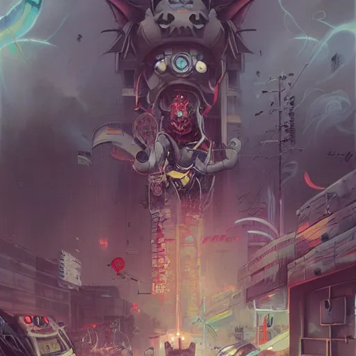 Prompt: neo - tokyo street punk, by peter mohrbacher