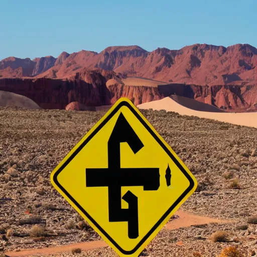 Image similar to many traffic signs in the desert