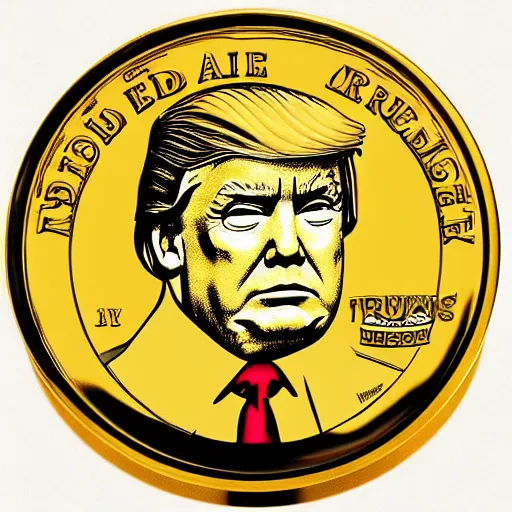 Image similar to the face of trump on a golden coin