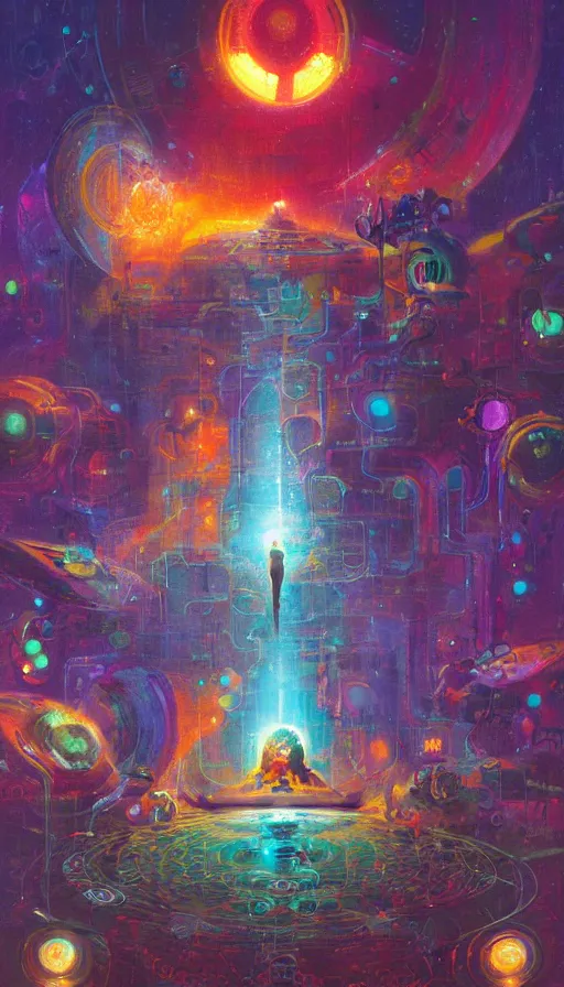 Image similar to portrait of a digital shaman, by paul lehr,