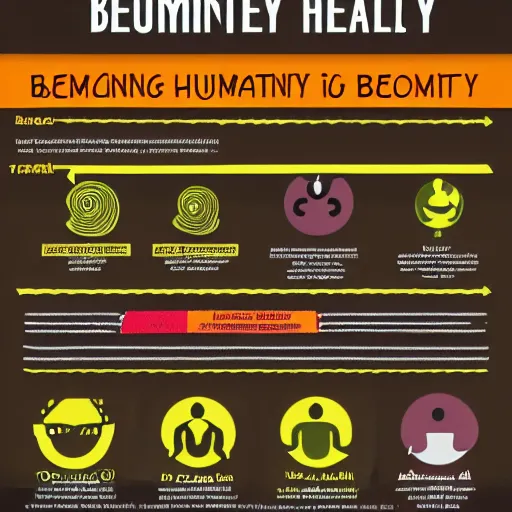 Prompt: becoming one with humanity infographic, little cartoons, illustration