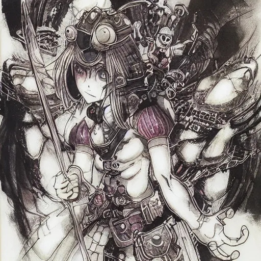 Image similar to samuri by yoshitaka amano