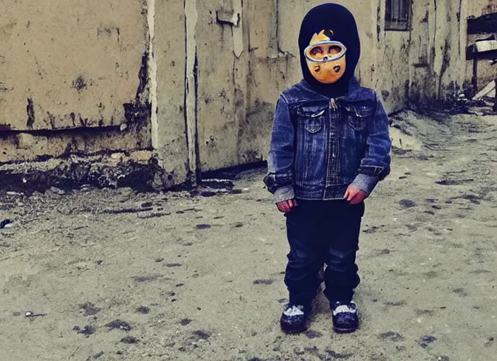 Prompt: professional fine detailed photo portrait of young minion from makhachkala, dagestan. kid minion in the postsoviet suburbia, iphone photo, instagram, color