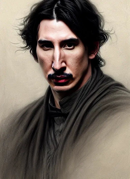 Prompt: a portrait, john oliver and adam driver, stoic, military uniform, fantasy, intricate, elegant, beautiful, highly detailed, charcoal, centered, dark, smokey, digital painting, artstation, concept art, smooth, sharp focus, illustration, art by artgerm and greg rutkowski and alphonse mucha
