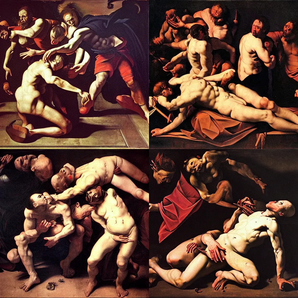 Prompt: “the desolation of hell in the style of Caravaggio”