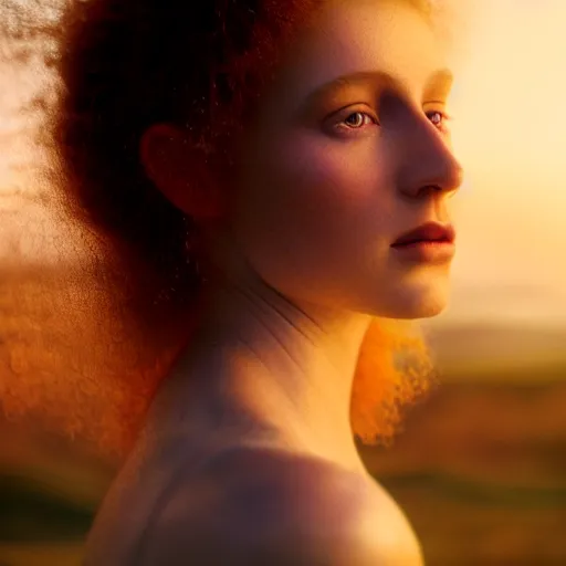 Image similar to photographic portrait of a stunningly beautiful irish renaissance female in soft dreamy light at sunset, contemporary fashion shoot, by edward robert hughes, annie leibovitz and steve mccurry, david lazar, jimmy nelsson, breathtaking, 8 k resolution, extremely detailed, beautiful, establishing shot, artistic, hyperrealistic, beautiful face, octane render