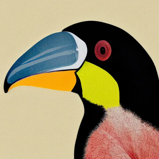 Image similar to woman with toucan beak, hybrid, photograph, illustration