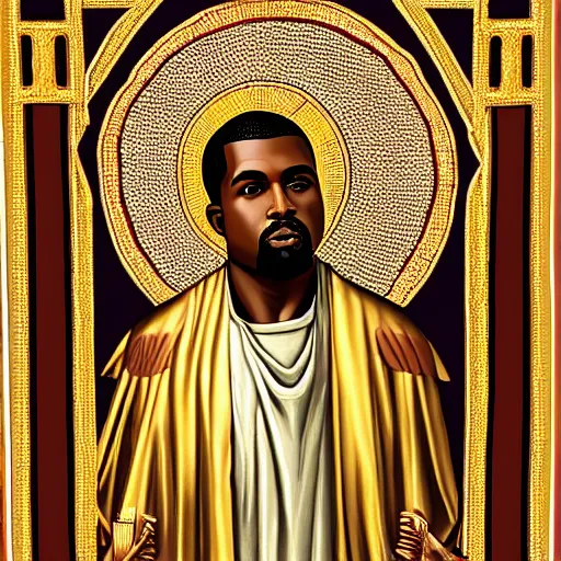 Image similar to saint kanye west byzantine roman vatican art