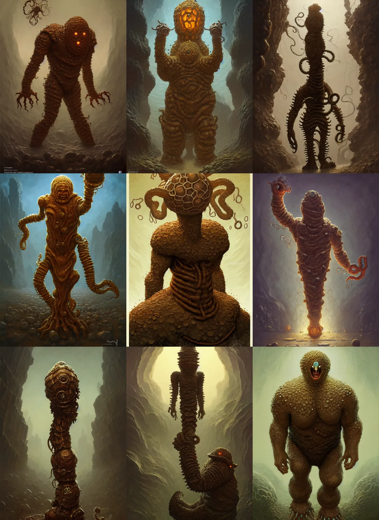 Prompt: full - body d & d mtg lovecraftian golem on white background, action pose, intricate, highly detailed, digital painting, artstation, concept art, smooth, sharp focus, illustration, art by norman rockwell emiliano ponzi andrey remnev yoann lossel aaron jasinski, 8 k