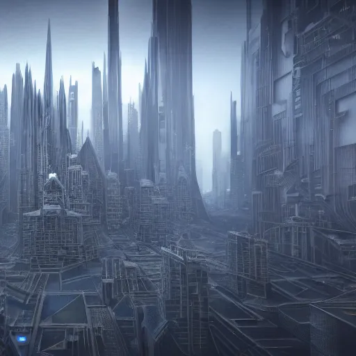 Image similar to photo of a futuristic city in a dystopian future made of electronic components by hr giger and zdzislaw beksinski. Very detailed 8k. Unreal engine 5 render with nanite, global illustration and path tracing. Cinematic post processing.