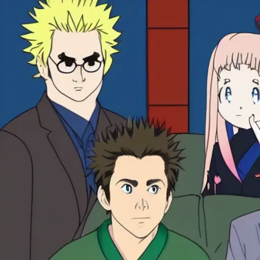 Prompt: always sunny in philadelphia in the style of japanese anime