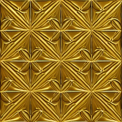 Image similar to 3d render of an abstract medieval pattern gold tile, symetrical