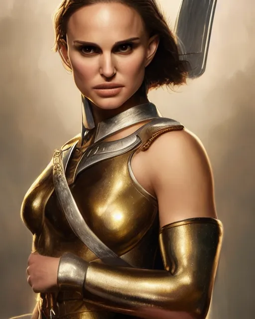 Prompt: 5 5 mm portrait photo of natalie portman as valkyrie. magical atmosphere. art by artgerm and greg rutkowski. highly detailed 8 k. intricate. lifelike. soft light. nikon d 8 5 0.