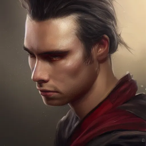 Prompt: a head - on detailed oil portrait of a round - faced male martial artist, by charlie bowater, lise deharme, wlop, trending on artstation, dungeon and dragons art, l critical role