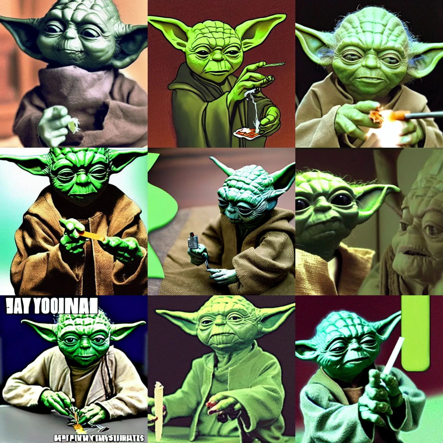 Prompt: yoda rolling a joint of marijuanna