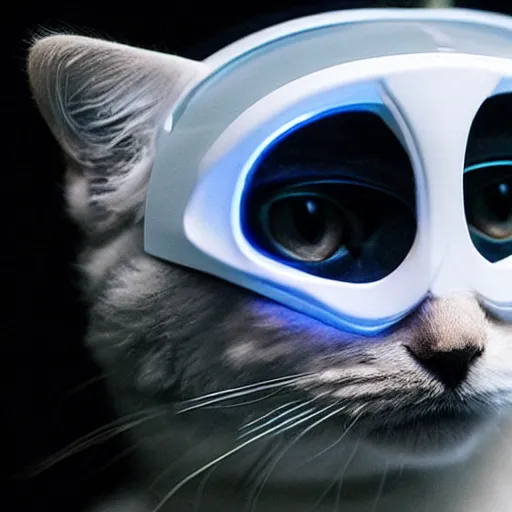 Prompt: cat wearing a futuristic helmet