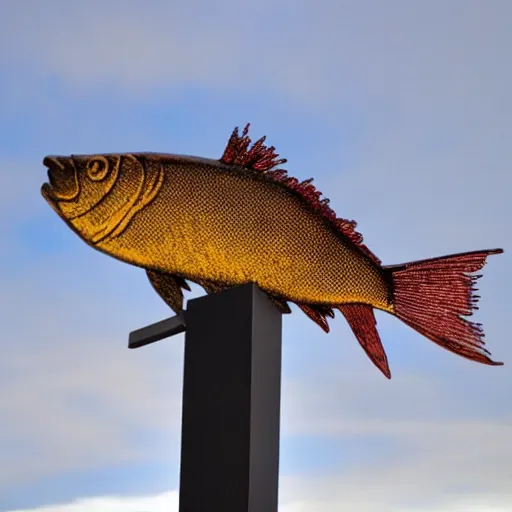 Image similar to fish, but it is a beautiful statue