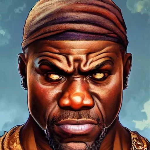 Image similar to kevin hart as dhalsim from street fighter, 4 k, ultra realistic, detailed focused art by artgerm and greg rutkowski and alphonse mucha