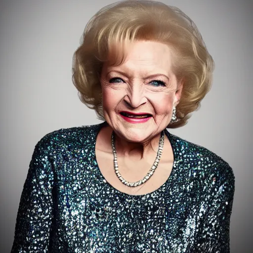 Prompt: high resolution portrait of Betty White as the Borg Queen