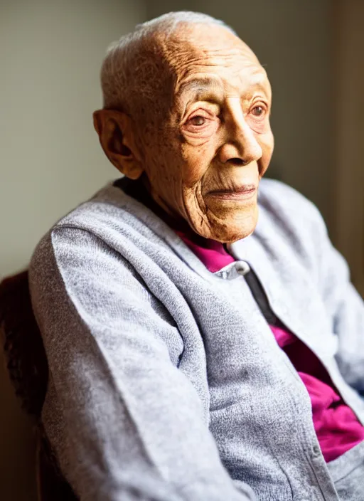 Image similar to DSLR photo portrait still of 85 year old age 85 Dr Dre at age 85!!!, 85mm f1.8