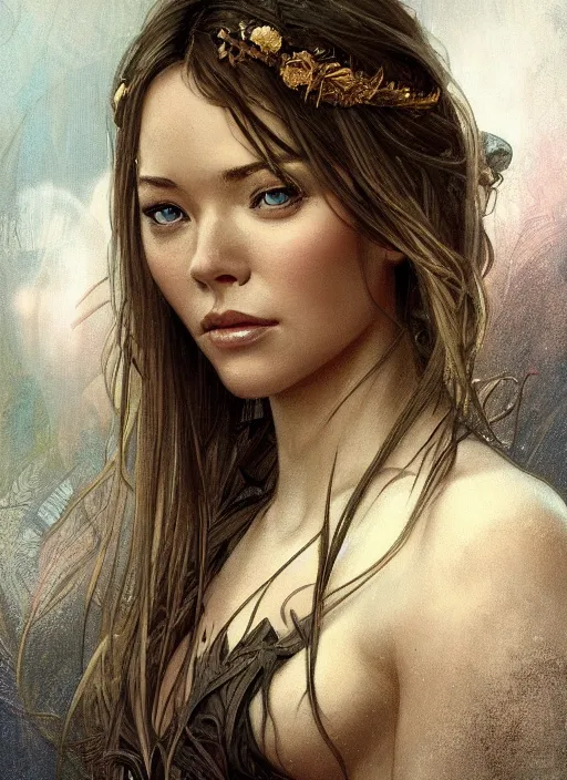 Image similar to a beautiful illustration of kristanna loken, girl, intricate, sharp focus, illustration, highly detailed, digital painting, concept art, matte, art by wlop and artgerm and greg rutkowski and alphonse mucha, masterpiece