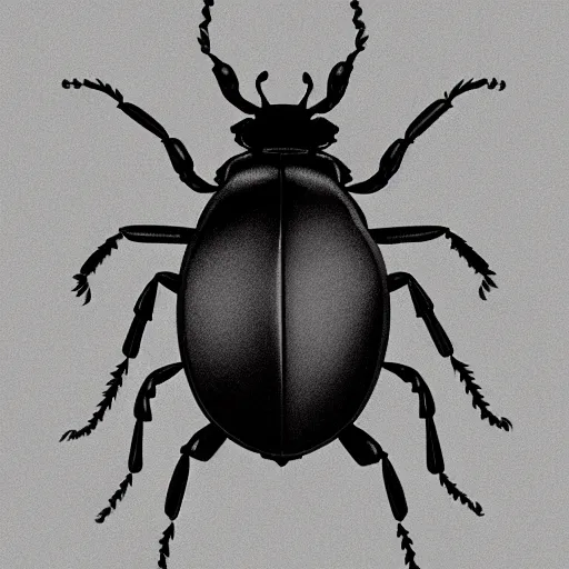 Image similar to beetle, black and white, botanical illustration