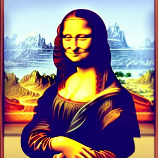 Prompt: mona lisa drawn in ms paint