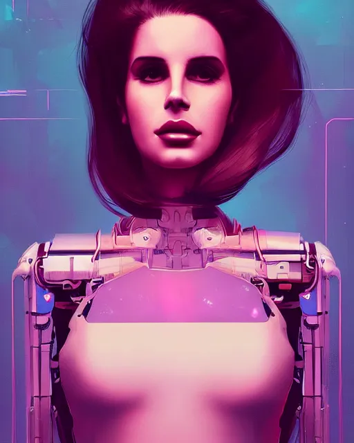 Prompt: portrait of lana del rey as a cyborg. intricate abstract. key art. game art. concept art. intricate artwork. by tooth wu, wlop, beeple, dan mumford. 8 k octane render, trending on artstation, greg rutkowski very coherent symmetrical artwork. cinematic, hyperrealism, very detailed, iridescent accents
