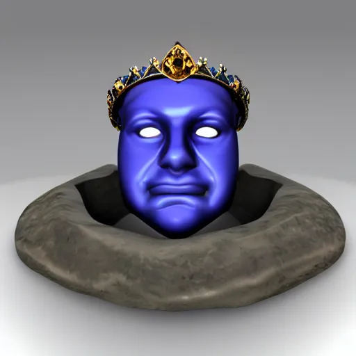 Prompt: gemstone that shaped like a face with a crown, 3 d render
