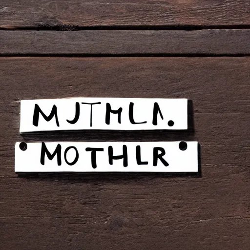 Prompt: sign with the text your mother