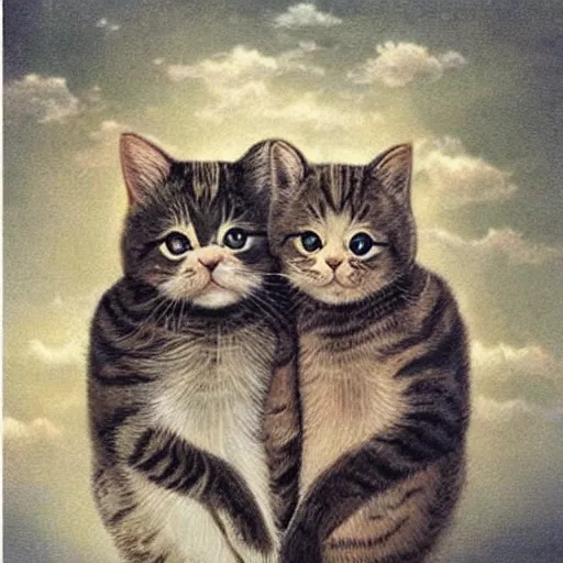 Prompt: cute cats in surrealism art