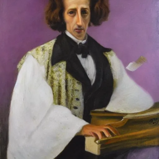Prompt: a rabbit dressed as chopin, oil painting realistic,