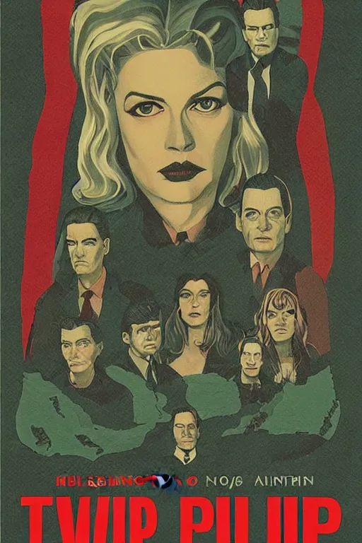 Image similar to Pulp book cover of Twin Peaks artwork by James Bingham